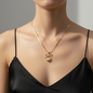 Gold Bow Heart Necklace
