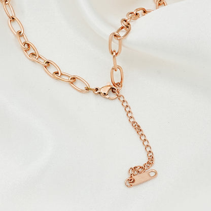 Rose Gold Butterfly Charm Chain Necklace