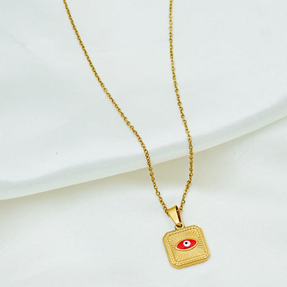 Red Evil Eye Pendant Necklace