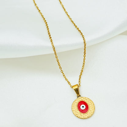 Gold Evil Eye Pendant Necklace