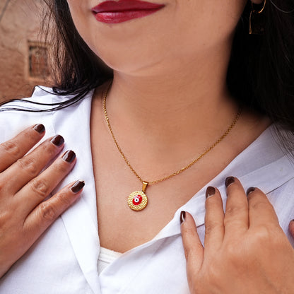 Gold Evil Eye Pendant Necklace