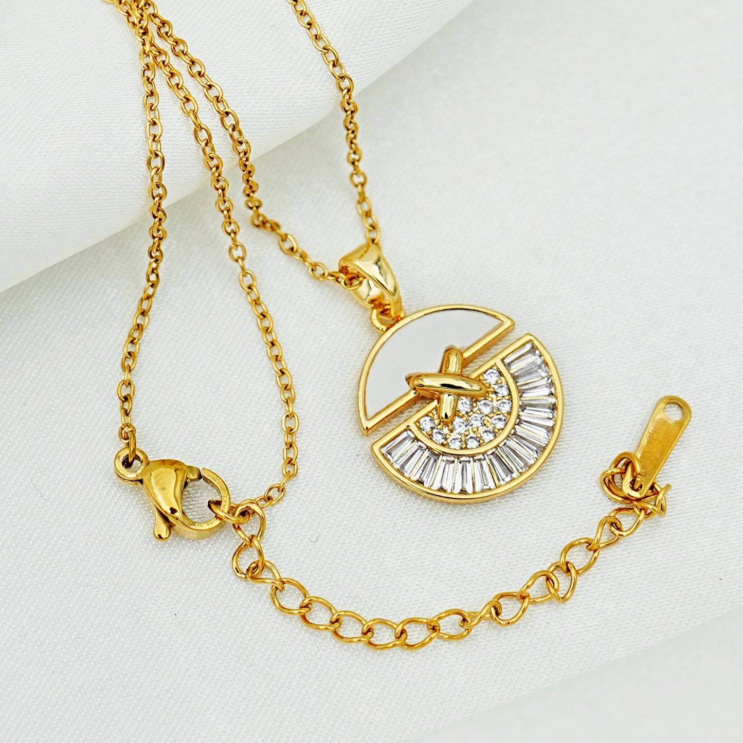 Geometric Gold Pendant Necklace