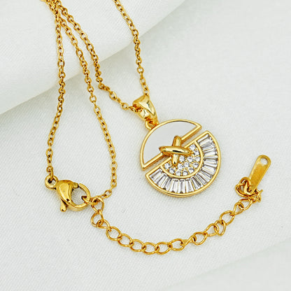 Geometric Gold Pendant Necklace