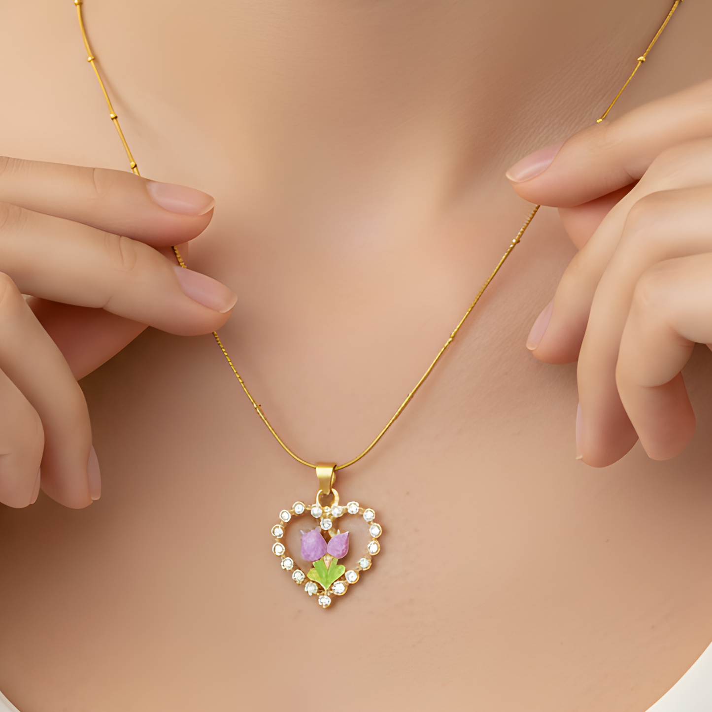 Blooming Heart Pendant Necklace