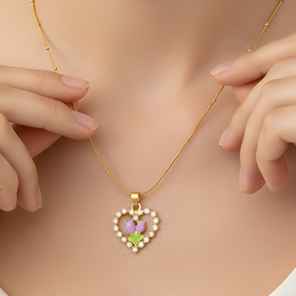 Blooming Heart Pendant Necklace