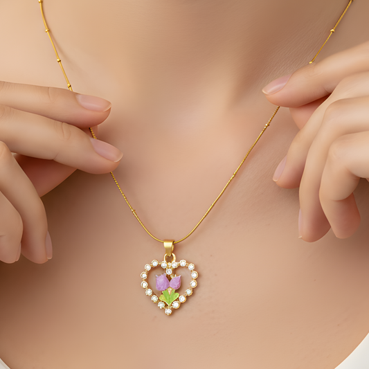 Blooming Heart Pendant Necklace