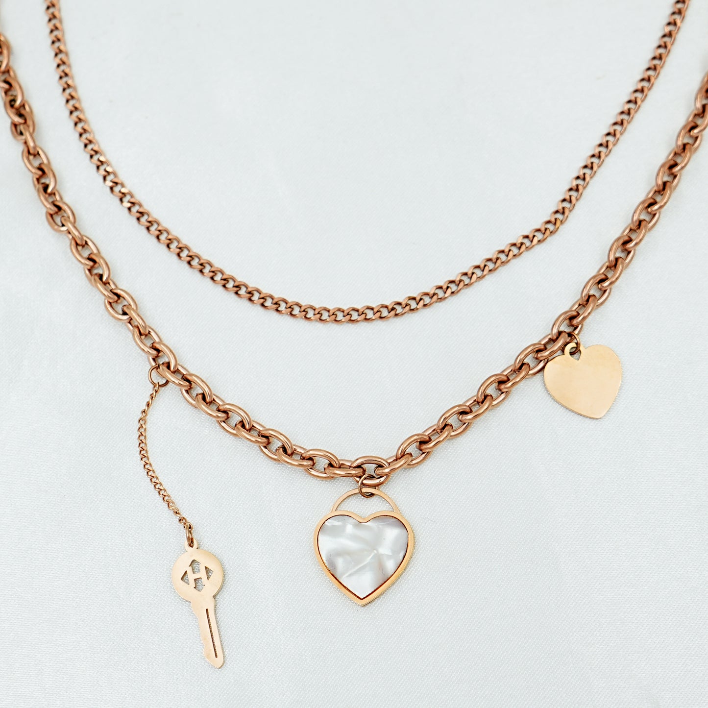 Rose Gold Layered Chain Necklace