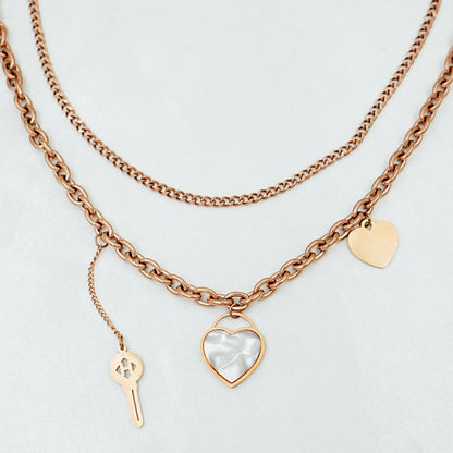 Rose Gold Layered Chain Necklace