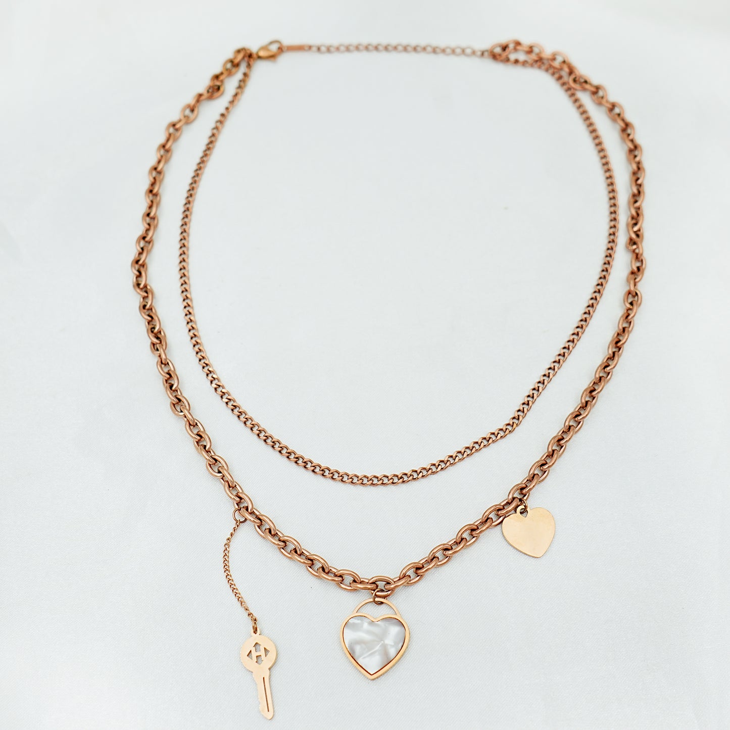 Rose Gold Layered Chain Necklace