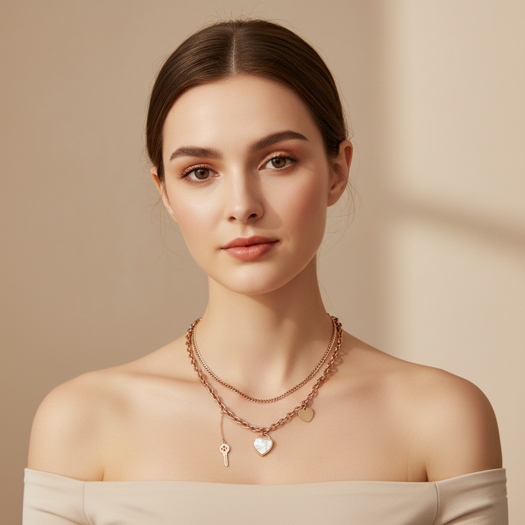 Rose Gold Layered Chain Necklace