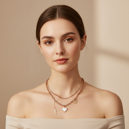 Rose Gold Layered Chain Necklace