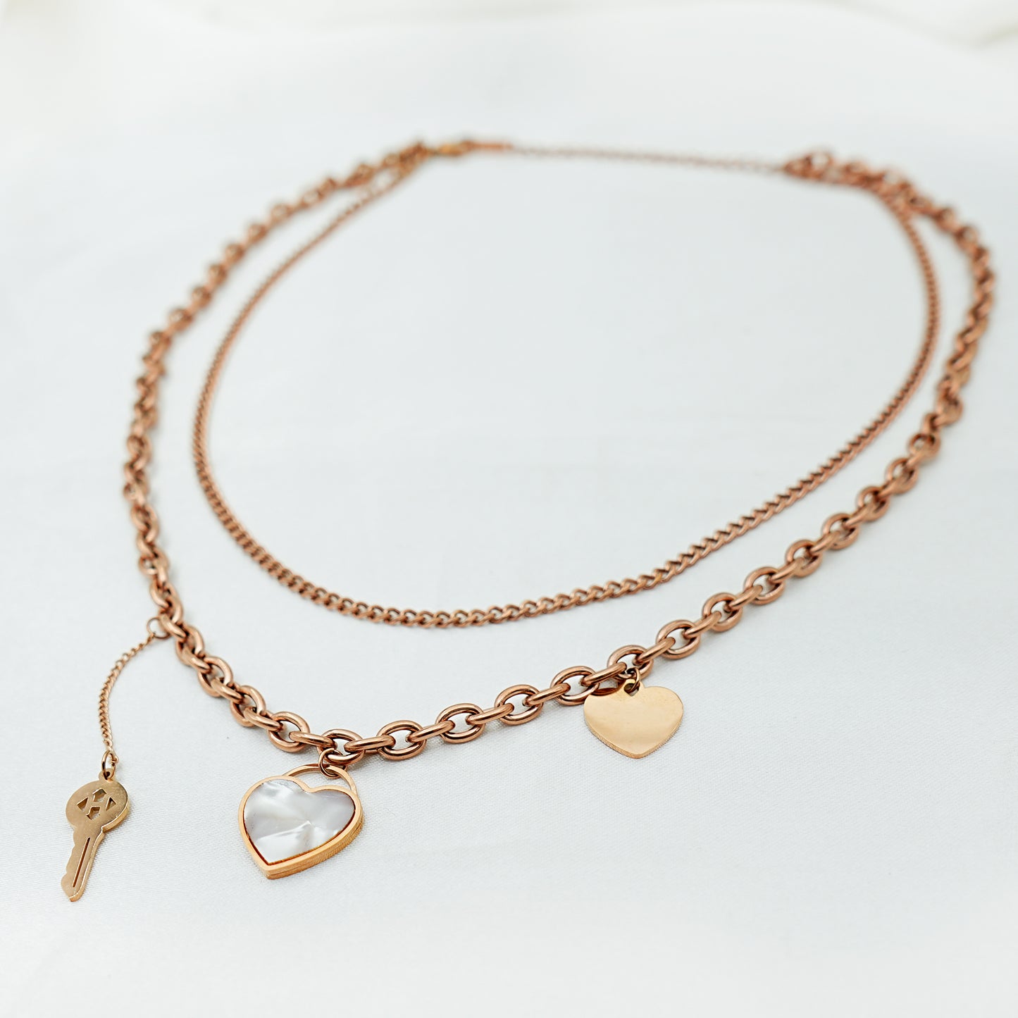 Rose Gold Layered Chain Necklace