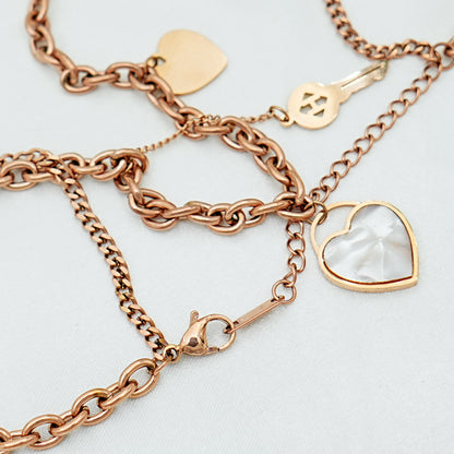 Rose Gold Layered Chain Necklace