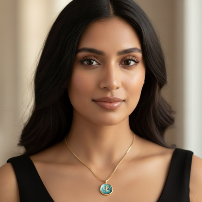Yellow Gold Ocean Cross Medallion Necklace