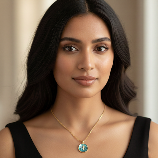 Yellow Gold Ocean Cross Medallion Necklace