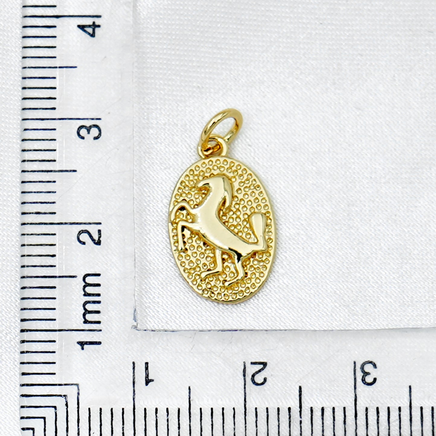 Gold Animal Oval Charm For Bracelet Necklace