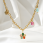 Colorful Flower Charm Necklace