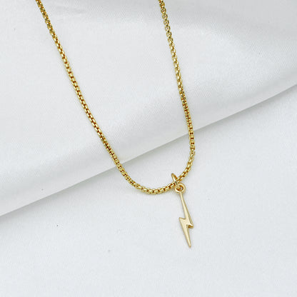 Gold Lightning Bolt Charm – Mini Power Pendant