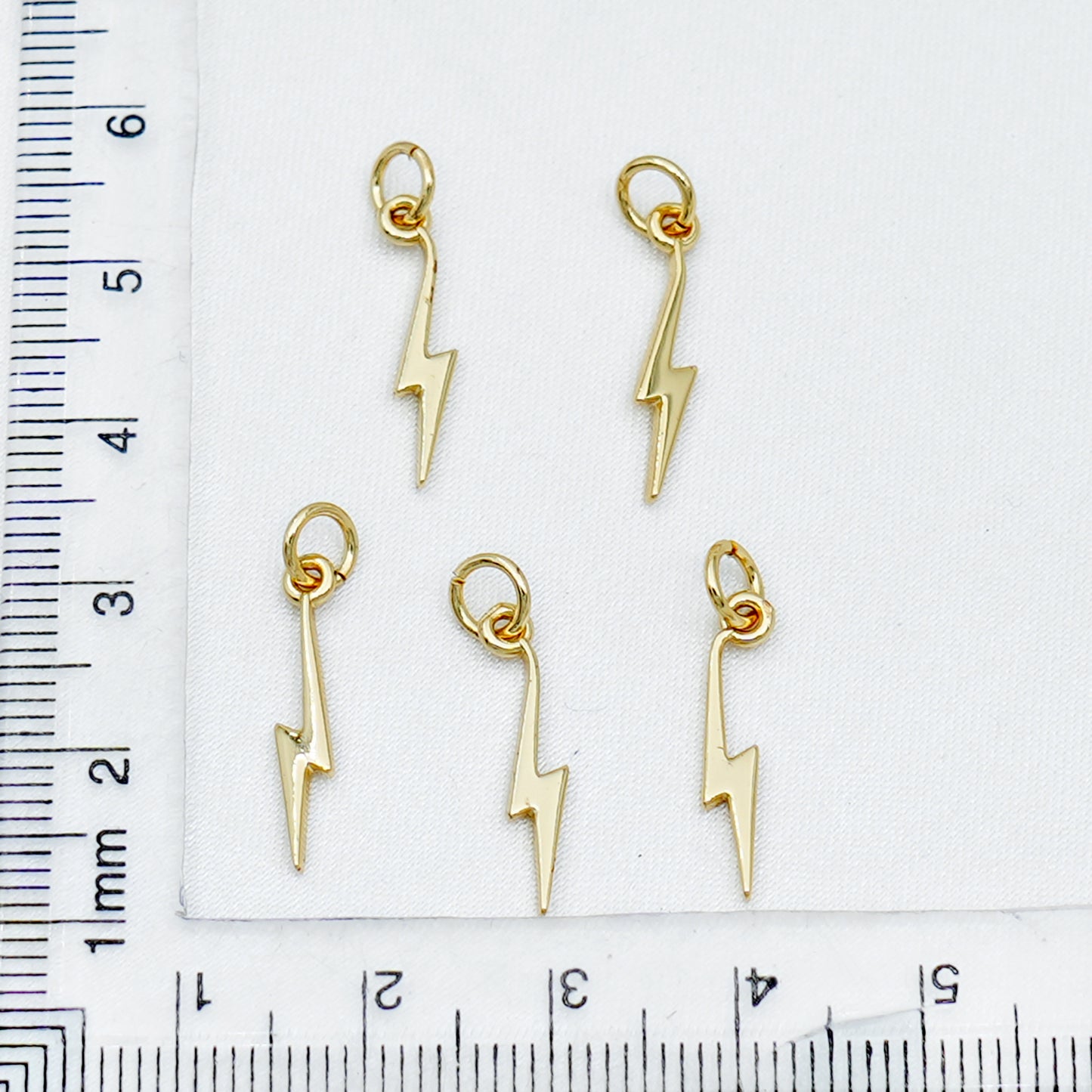 Gold Lightning Bolt Charm – Mini Power Pendant