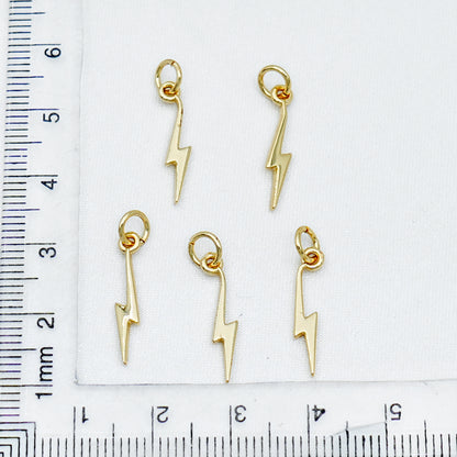 Gold Lightning Bolt Charm – Mini Power Pendant