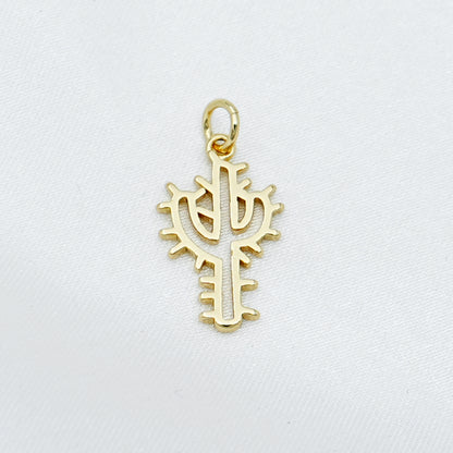 Gold Cactus Charm – Minimal Desert Symbol Pendant