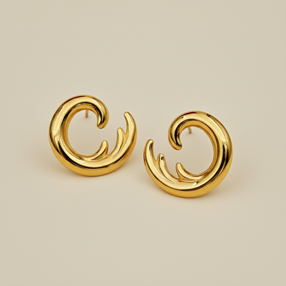 Gold Swirl Stud Earrings
