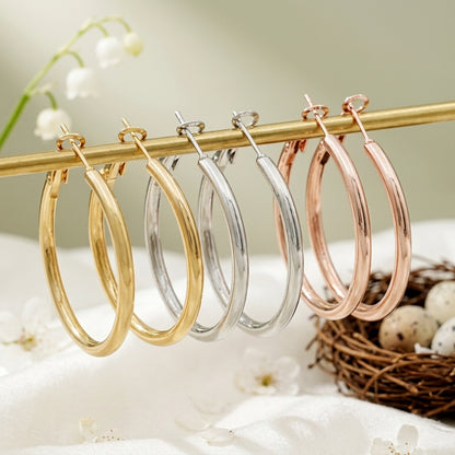 Classic Hoop Earrings – Gold, Silver & Rose Gold