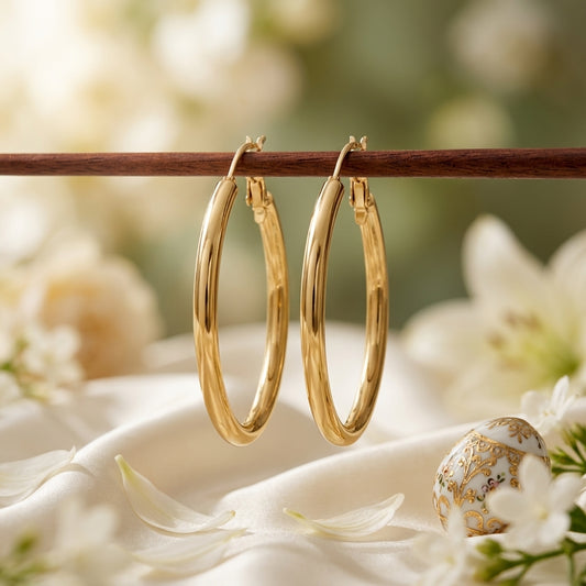 Classic Hoop Earrings – Gold, Silver & Rose Gold