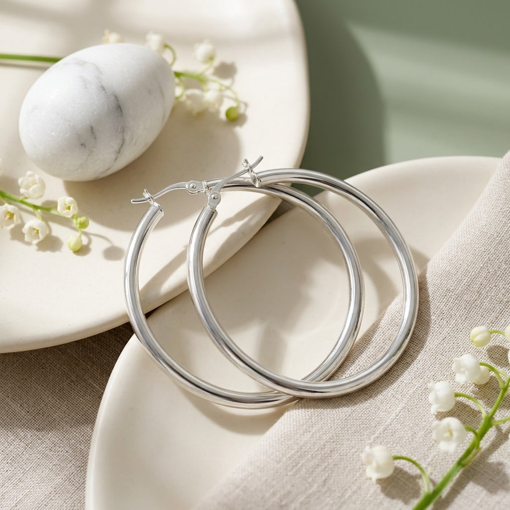 Classic Hoop Earrings – Gold, Silver & Rose Gold