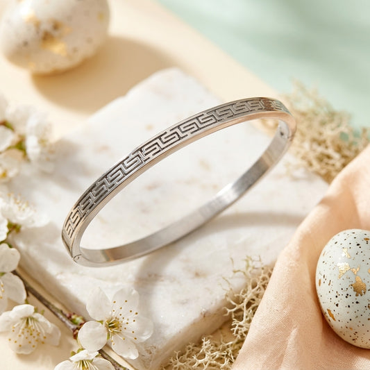 Stainless Steel Greek Key Bracelet