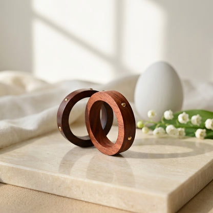 Handcrafted Wooden Studded Bangle Bracelet