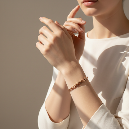 Rose Gold Geometric Link Bangle