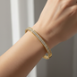 Gold Moissanite Pave Bangle