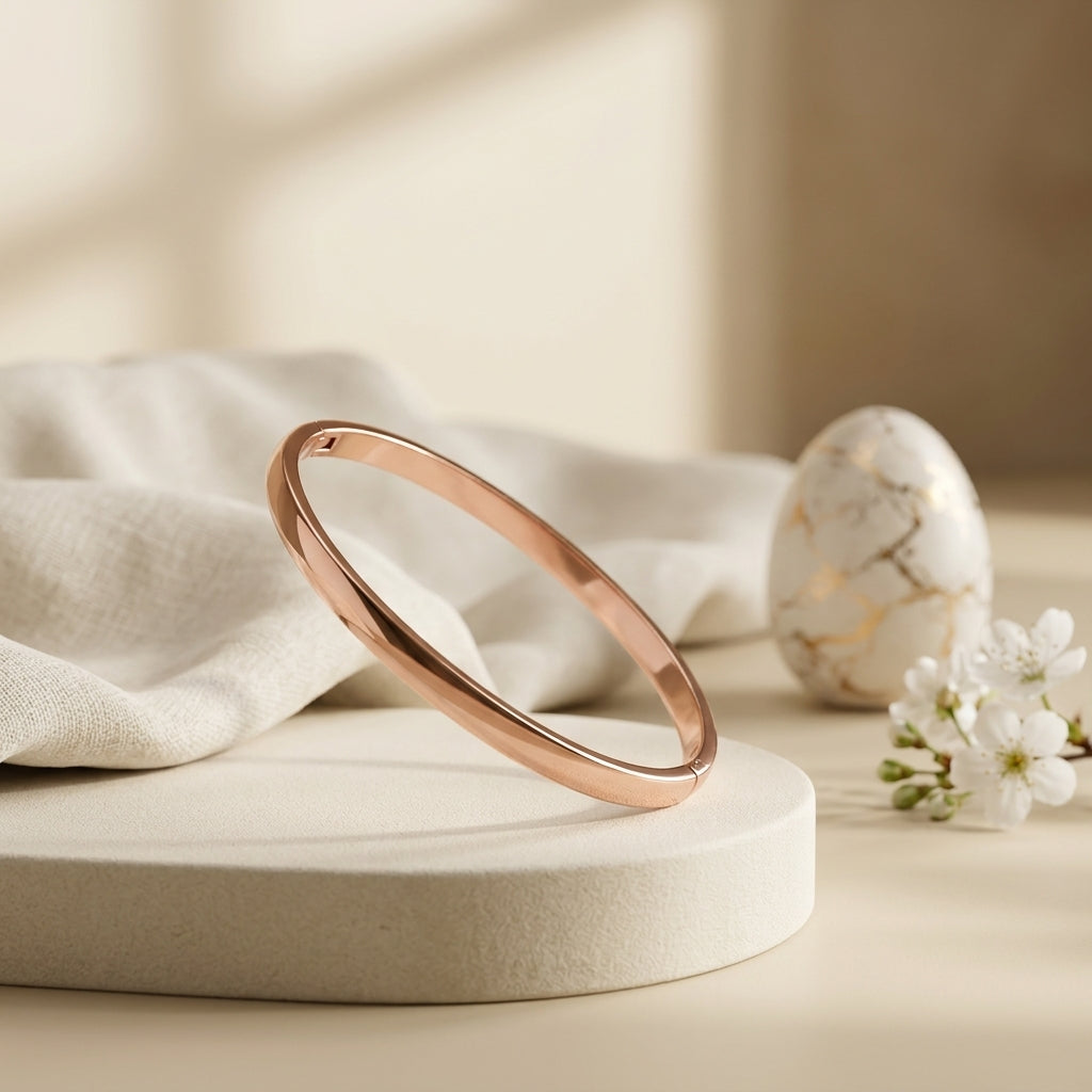 Rose Gold Minimalist Bangle Bracelet