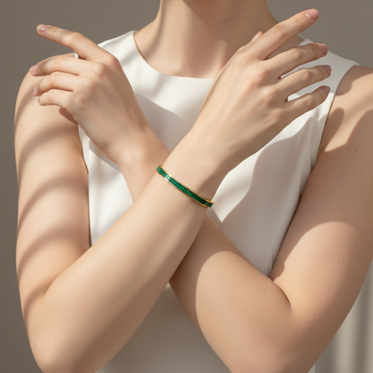 Emerald Green Channel Set Bangle
