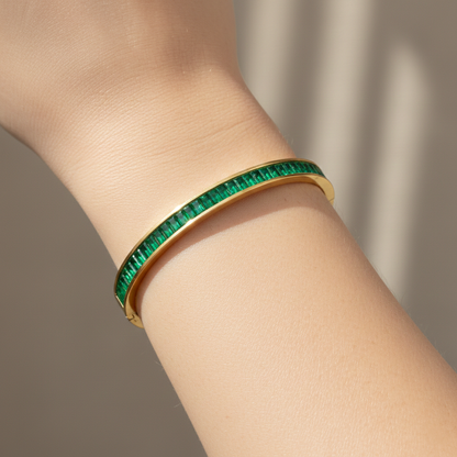 Emerald Green Channel Set Bangle