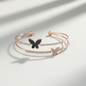 Rose Gold Butterfly Cuff Bangle
