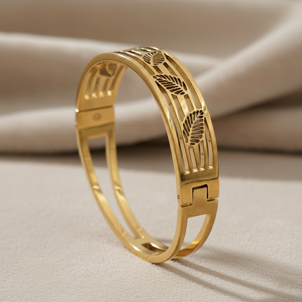 Gold Leaf Cutout Bangle