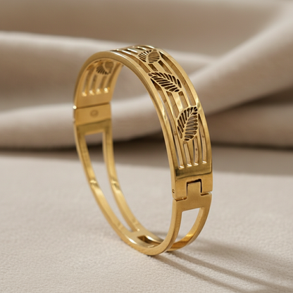 Gold Leaf Cutout Bangle