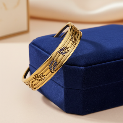 Gold Leaf Cutout Bangle