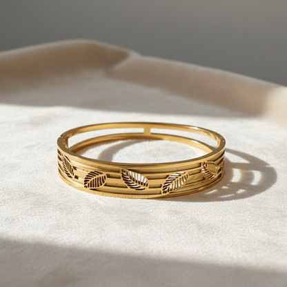 Gold Leaf Cutout Bangle