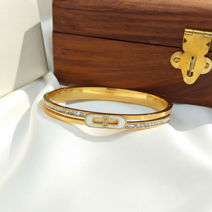 MOP with Moissanite Diamond Bangle