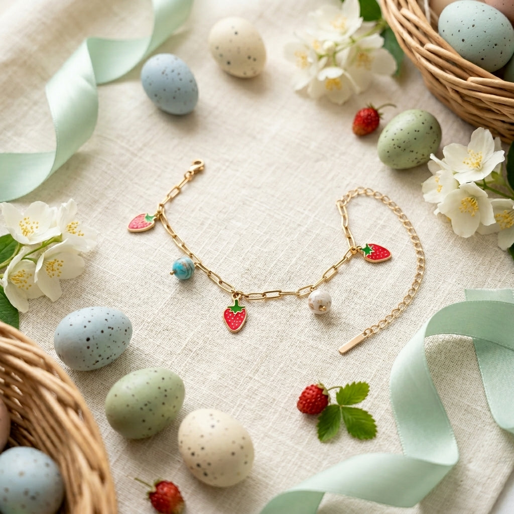 Sweet Strawberry Charm Bracelet