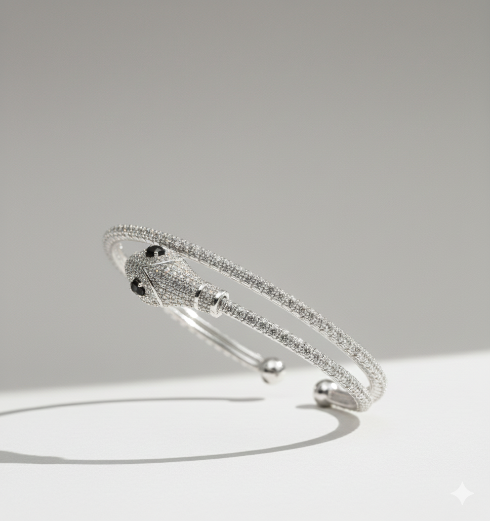 Serpent Diamond Cuff Bracelet