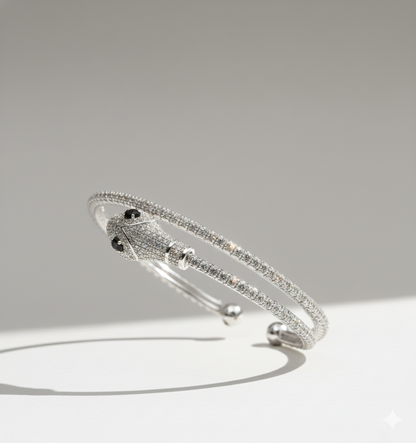 Serpent Diamond Cuff Bracelet