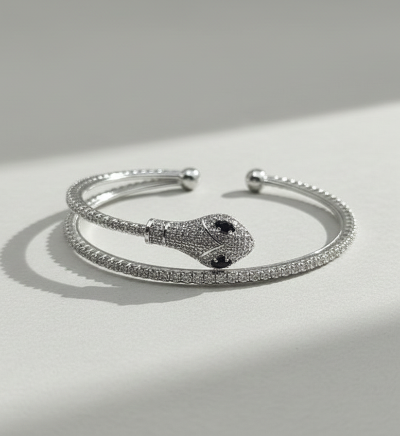 Serpent Diamond Cuff Bracelet