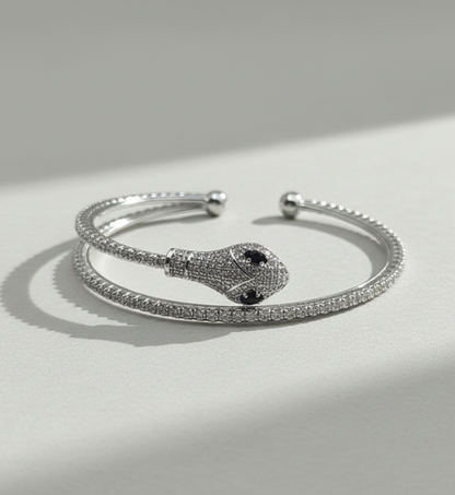 Serpent Diamond Cuff Bracelet