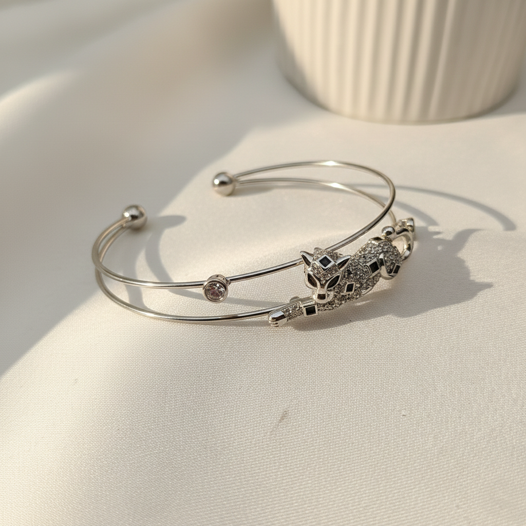 Panther Luxe Open Cuff Bangle