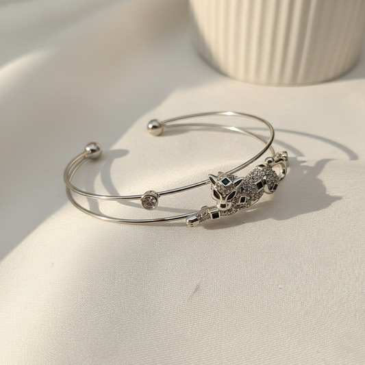Panther Luxe Open Cuff Bangle