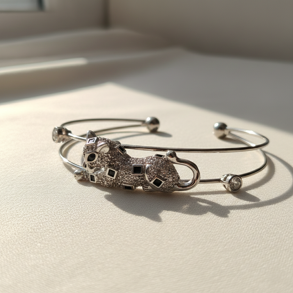 Panther Luxe Open Cuff Bangle